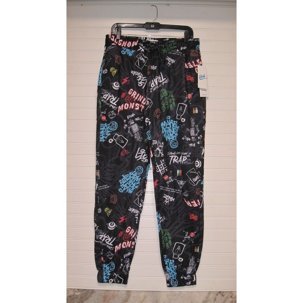Fresh Prints of Bel-Air Black/Multi Joggers Size L NWT